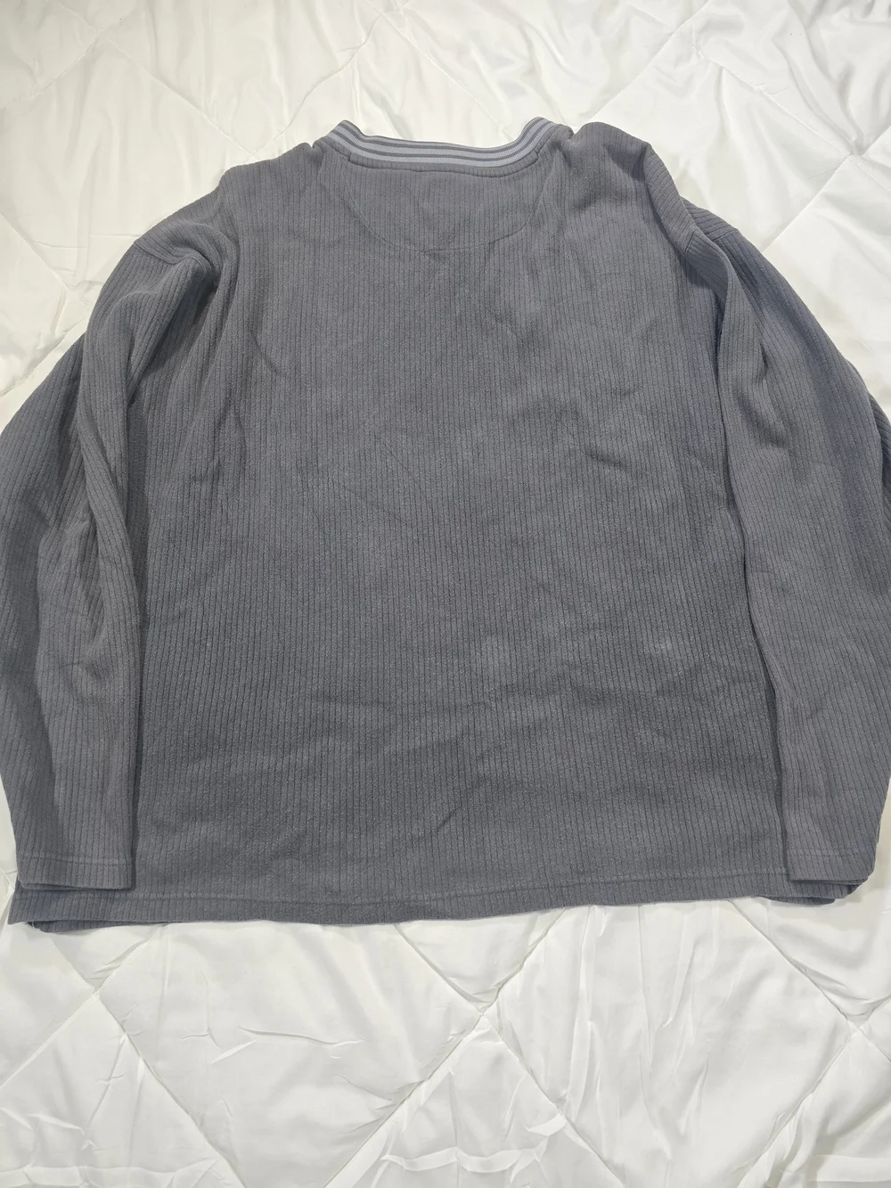 VINTAGE PURE & SIMPLE Men's Ribbed Gray V-Neck Sweater Size Large